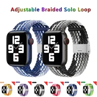 adjustable braided solo loop nylon strap for apple watch band 44mm 40mm 38mm 42mm elastic bracelet for iwatch series 6 se 5 4 3