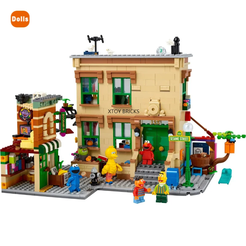 

2020 New Sesame 123 Street Famous Model Building Blocks Sets with Figrues 21324 Bricks DIY Toys for Kids Christmas Gifts
