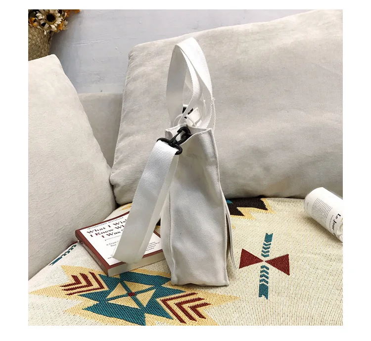 Two tide 2019 autumn shoulderbags Hasp zipper totes handbag bags canvas animal school big capacity fastener white japan | Багаж и сумки