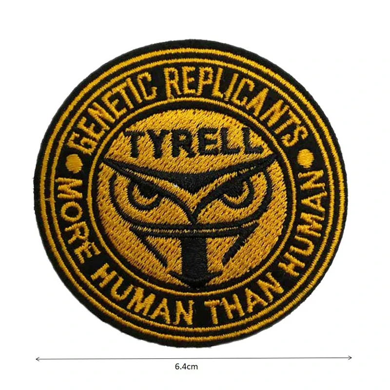 Blade Runner Tyrell Genetic Replicants Owl Uniform Movie TV Iron On Sew On Patch Cosplay Comstume scrapbooking accessories - Color: Antique Silver