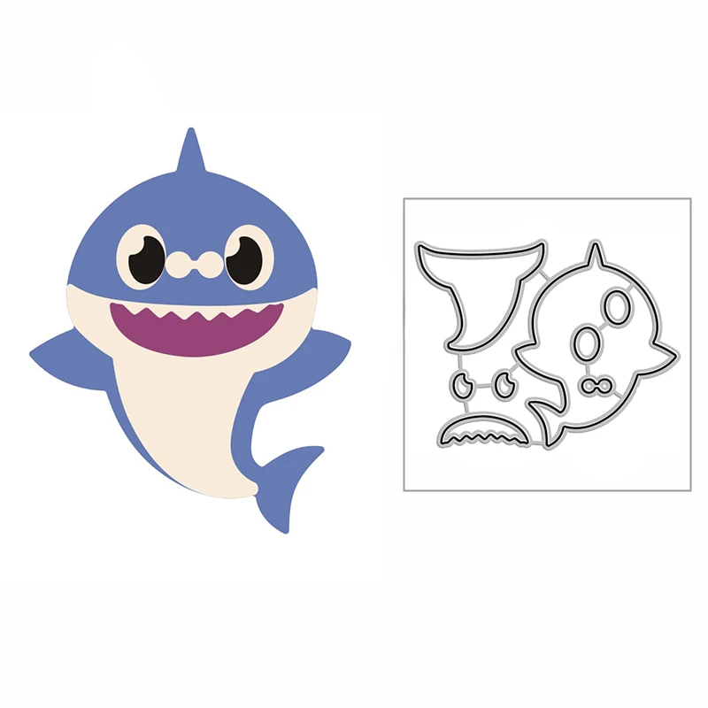 

Металлическая Форма для тиснения в виде акулы, 2021, без штампов