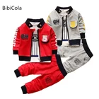 Костюм спортивный хлопковый для мальчиков, кофта с капюшоном и штаны, 3 шт.