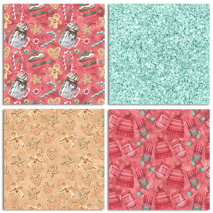 24 шт./упак. 6*6 дюймов 15 2 см красный Рождественская вечеринка узорчатый бумажный