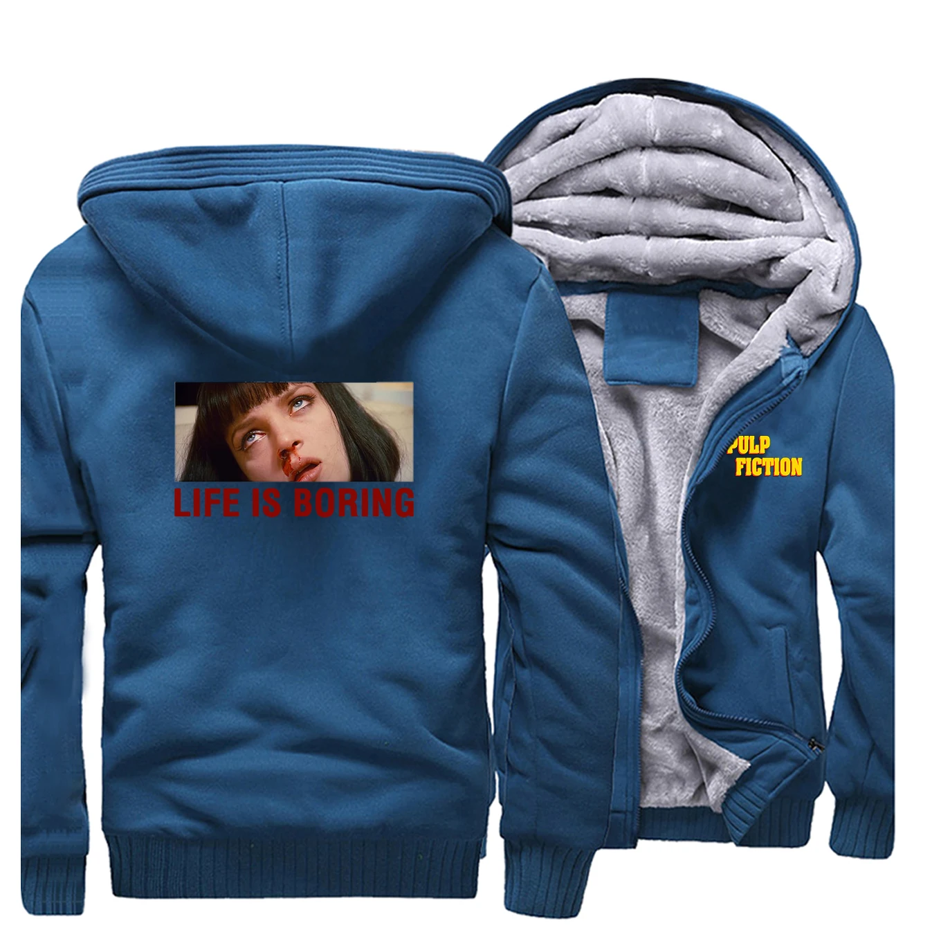 

Leon Life Is Boring Jackets Men Classic Movie Sweatshirts Hoodies 2019 Winter Thick Zipper Fleece Warm Coats Sportswear Outwear