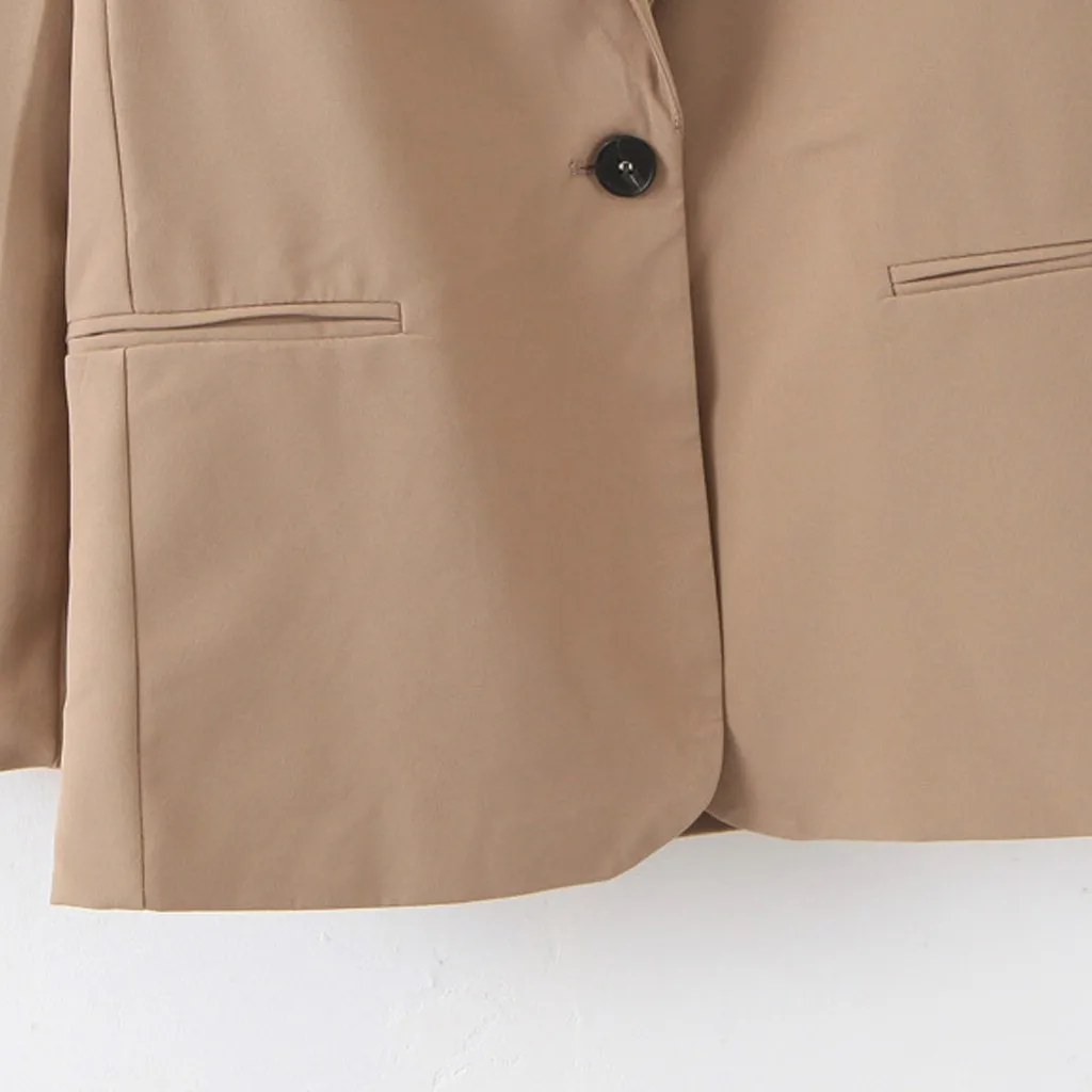 Женский винтажный офисный Блейзер элегантный однотонный свободный пиджак