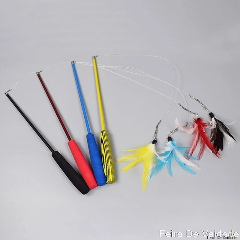 

1 PC Cat Interactive Toy Stick Retractable Pet Cat Feather Teaser Wand Toy Replacement Cat Feather Toy Kitten Supplies