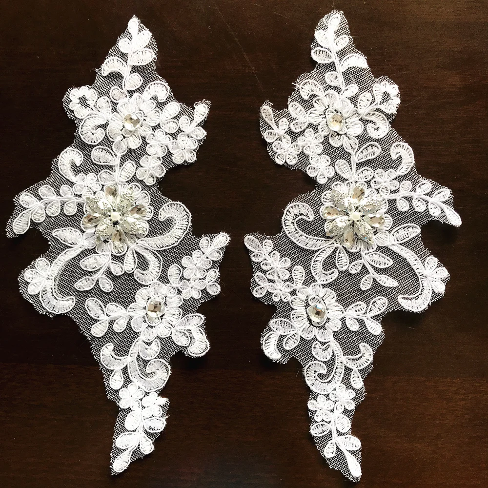 10 пар серебристые и белые нашивки для шитья 11x25 см|Кружево| |