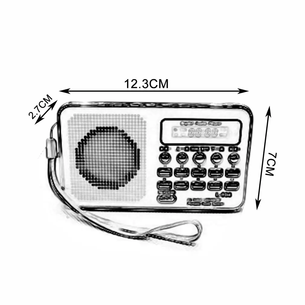 T 205 Portable Radio FM Support SD/TF Card Mini FM Radio Receiver Digital with USB LED Light Music Player for Phone MP3