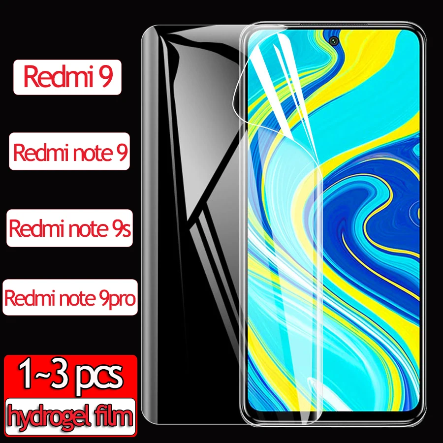 

1~3 pcs, screen protector on redmy note 9 pro glass for xiomi redmi note 9 hydrogel film redmi 9 full cover redmi note 9 s film