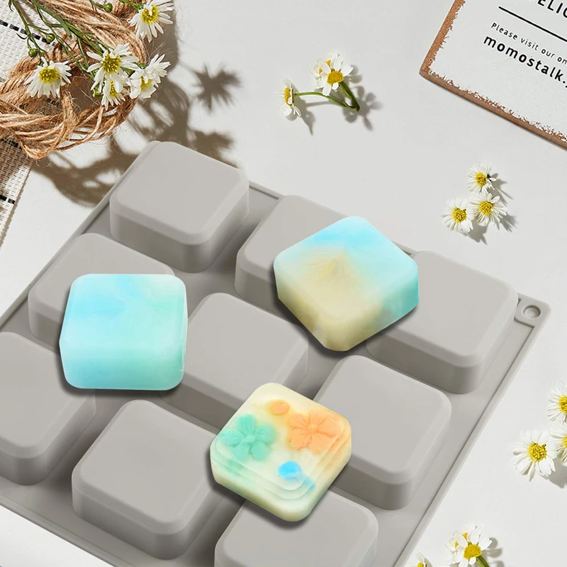 1 упаковка силиконовые формы для мыла 9 полостей квадратные сделай сам выпечки |