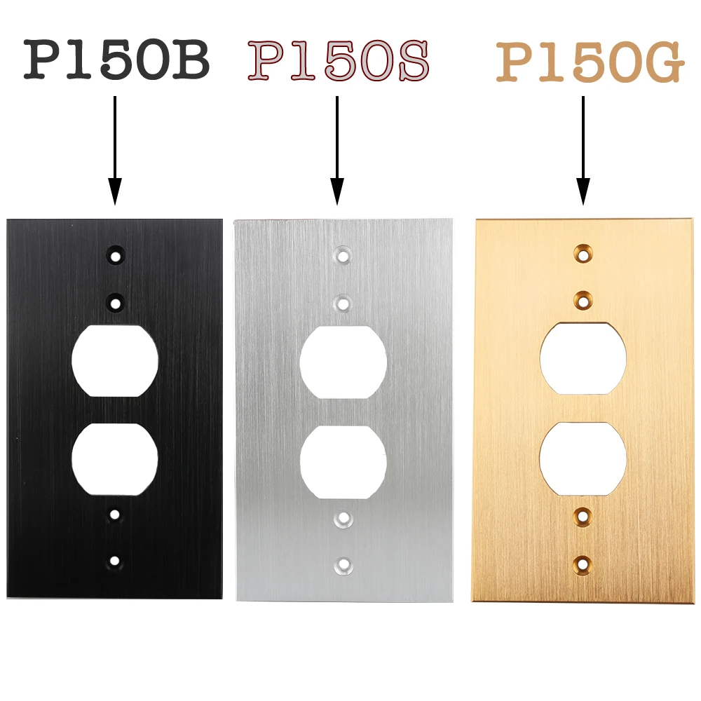 High Quality 1piece Audiocrast P150S/G/B AC Power Duple Receptacles Wall Outlet Cover Aluminum Panel Plate