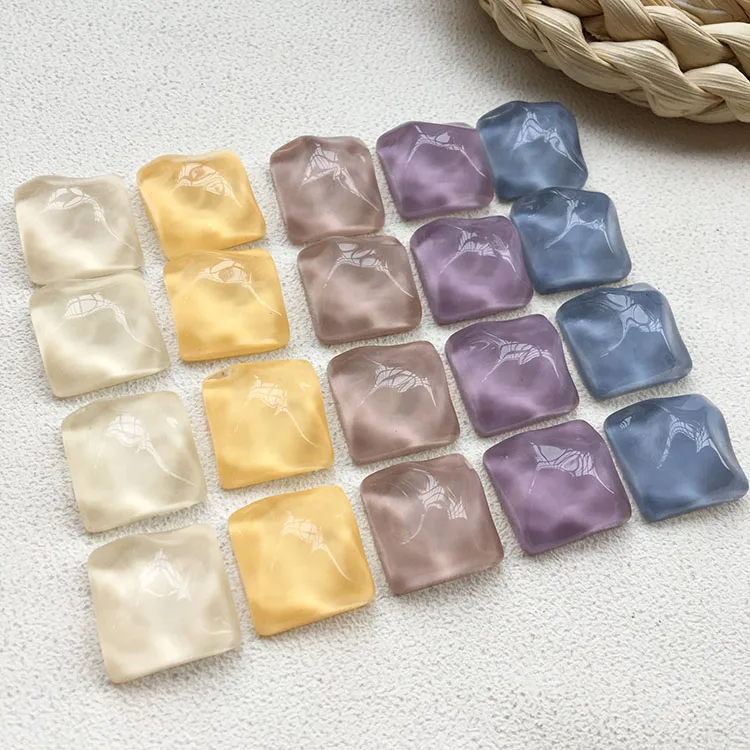 

Японские Геометрические Квадратные однотонные Асимметричные волнистые кабошоны из смолы аксессуары «сделай сам» ювелирные изделия с плос...