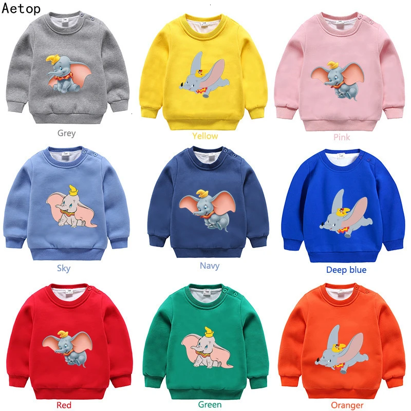 Оптовая продажа зимний вельветовый свитер с принтом Dumbo для мальчиков и девочек