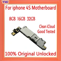 free shipping original for iphone 4s motherboard free icloud unlocked for iphone 4s mainboard with full chips ios main board