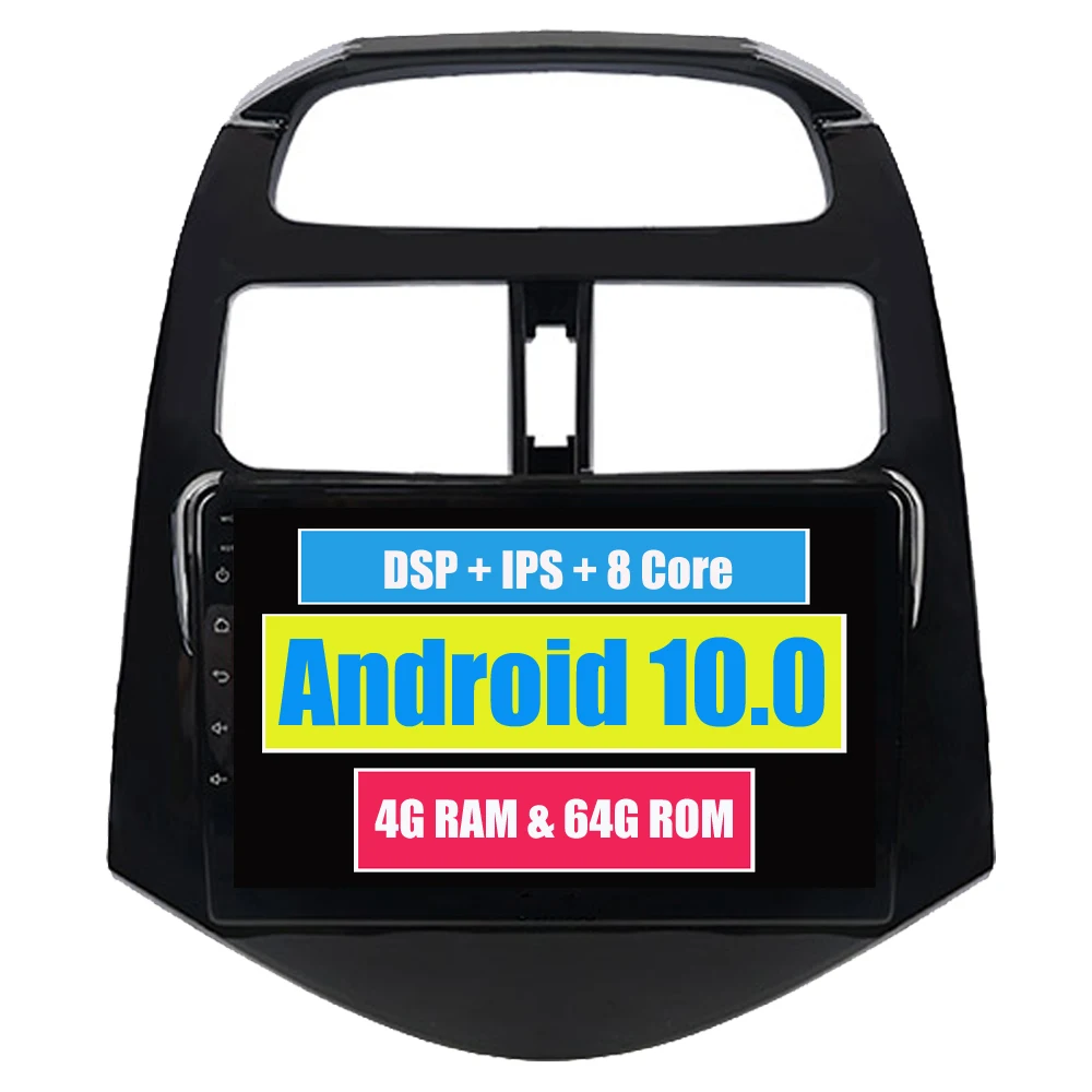 RoverOne Android 10 Автомобильная Мультимедийная система для Chevrolet Spark 2010 - 2014 Beat Octa Core 4G + 64G