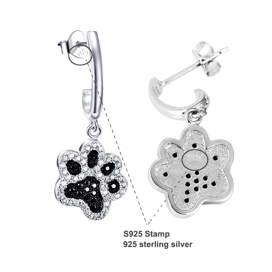 Женские серьги подвески из серебра 925 пробы с фианитами|earrings for|925 sterling silver blackdropping