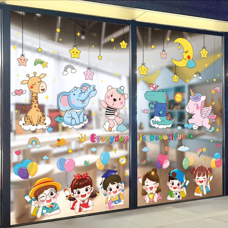 

[SHIJUEHEZI] Children Balloons Wall Stickers DIY Stars Animals Mural Decals for Kids Rooms Baby Bedroom Nursery Home Decoration