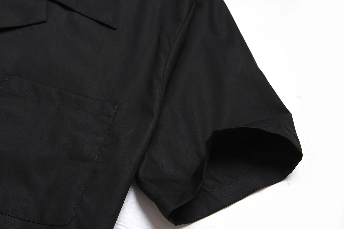 

Rose Skull Printed Style Men Shirt Gothic Fashion Single Breasted Cotton Short Sleeve Male Black Shirts Blue Rose Skull Printed