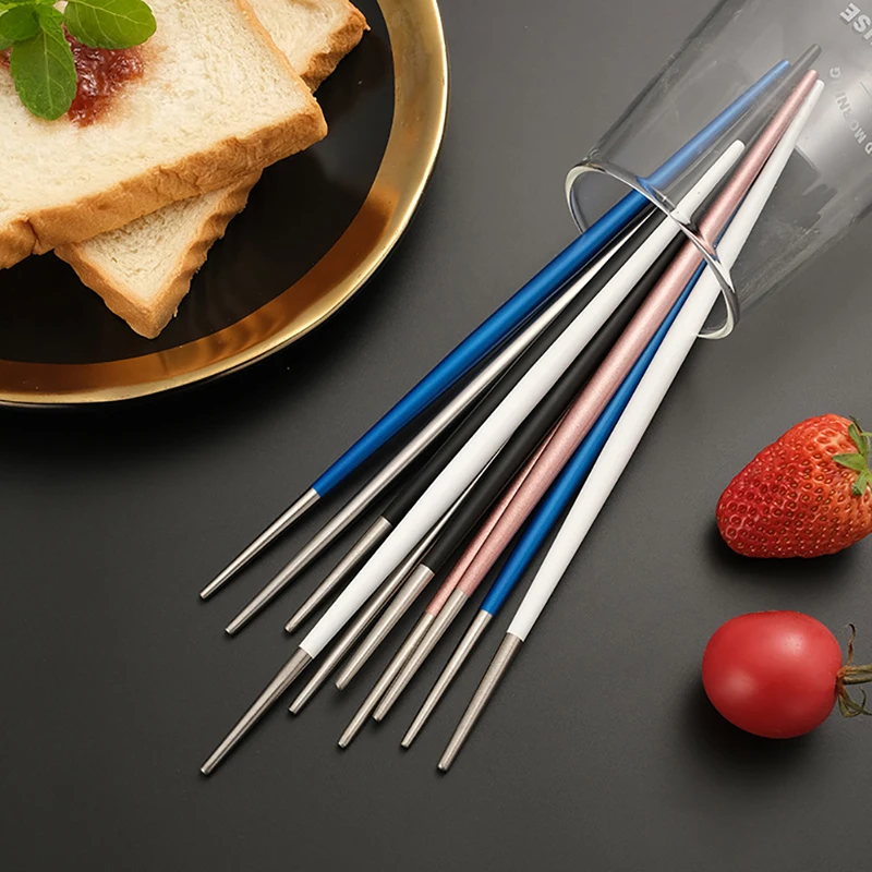 

1 Pair Japanese Chopsticks Alloy Non-slip Sushi Food Sticks Chinese Gift Reusable Tableware Dinning Japanese Chopstick Sushi