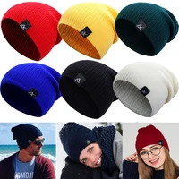 high quality new ladies casual cap solid cute knitted beanies warmer bonnet winter autumn hats female beanie caps
