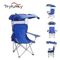 tryhomy fishing chair portable seat backpacking chair folding camping chairs canopy chair with cup holder fishing beach picnic