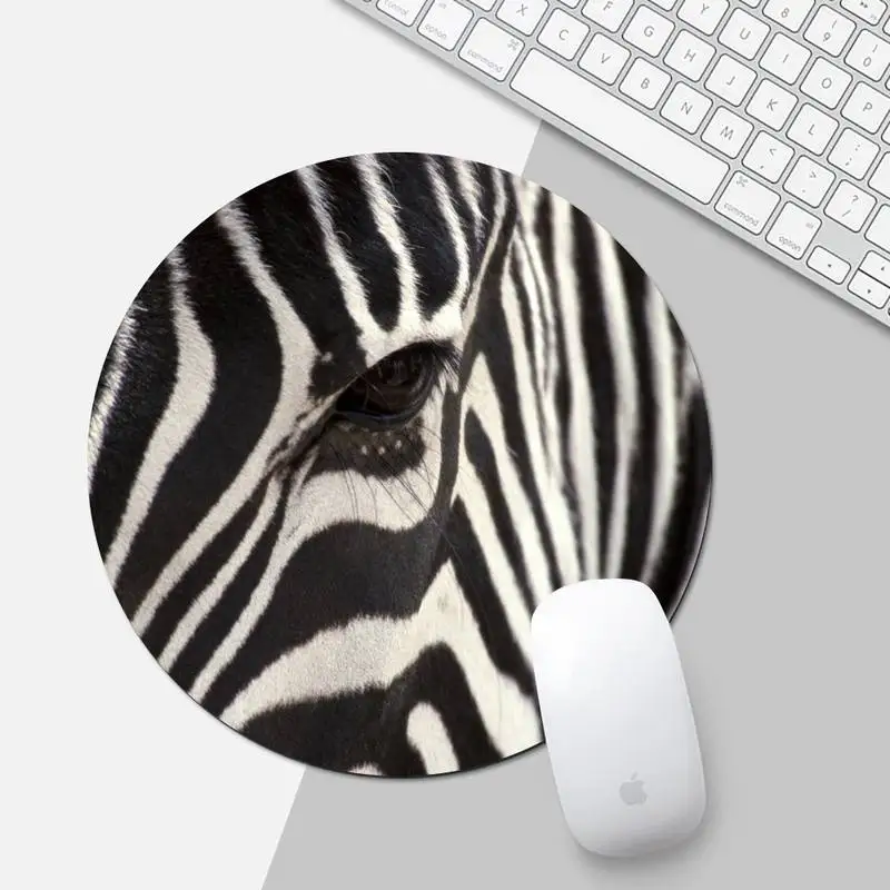 

Зебра DIY дизайн игровой с узором коврик для мыши с изображением круглый Нескользящая подушка