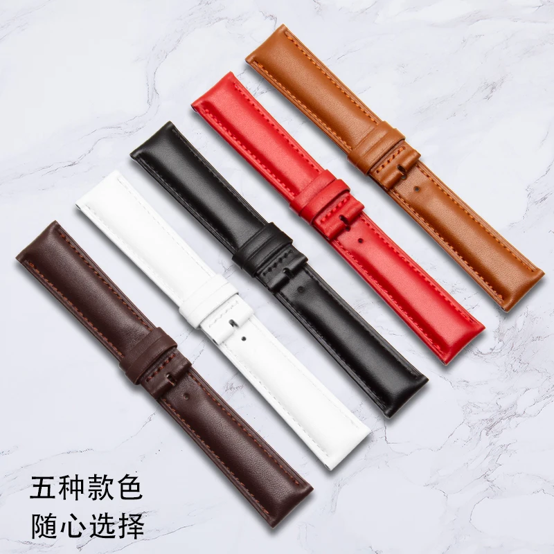 

Quality Business Strap Soft Genuine Leather Watchband Surface Calfskin Men Women Replace Watch Band 18mm 20mm 22mm 24mm