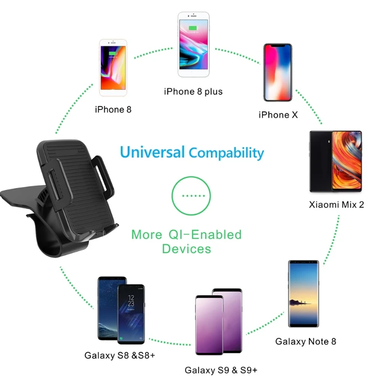 2021 new wireless car phone holder 10w qi fast charging car dashboard charger mount free global shipping