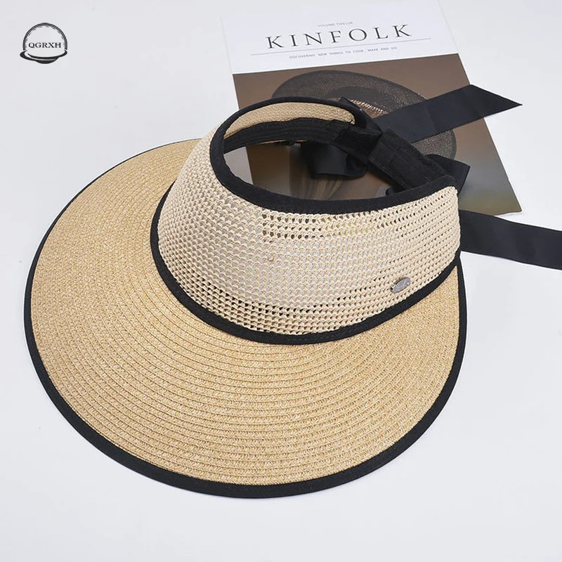 

New Summer Hats for Women Floppy Summer Sun Beach Straw Hats UPF 50 Foldable Wide Brim Visor Hat Ponytail Hat Beach Hats Lady