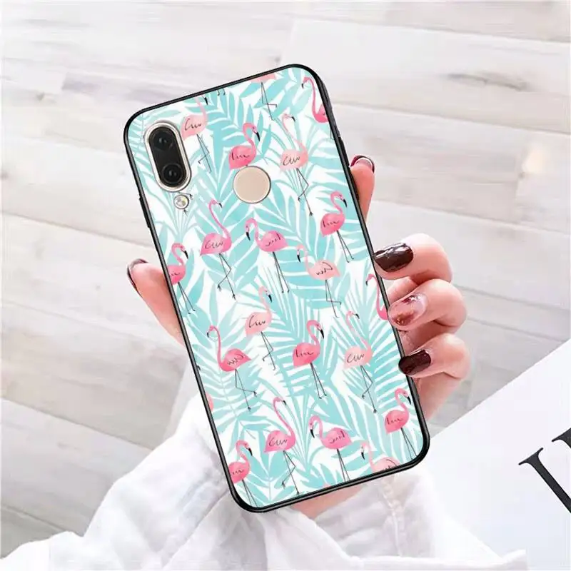 Мягкий чехол Babaite с рисунком фламинго Модный черный для телефона Redmi note 8 8Pro 8T 6pro 7A