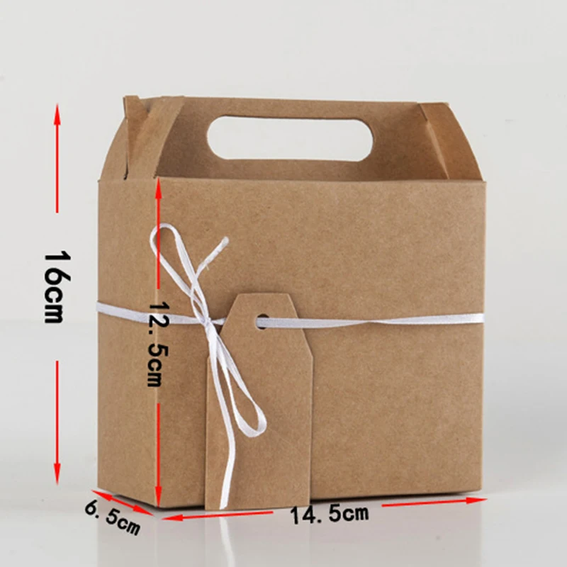 50 шт. коробка для конфет подарочные коробки с лентой крафт бумага картонные