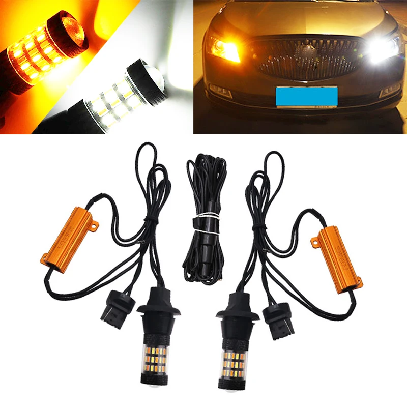 2 шт. 1156 BA15S BAU15S T20 7440 розетка двухцветная переключаемая Светодиодная лампа P21W S25 4014
