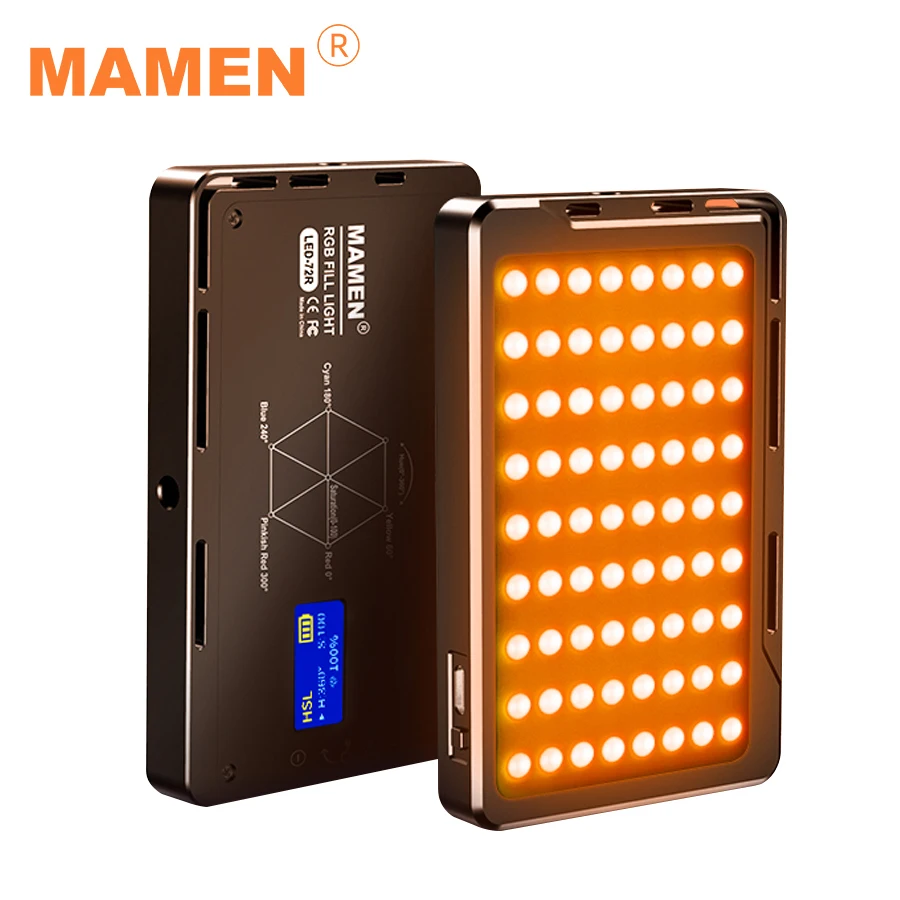 MAMEN 72 светодиодный RGB полный цвет 1000K 9000K фото видео светильник заполняющий