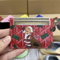original holifend unite duck monopoly christmas bear genuine leather card holder credit id cardholder small purse men women