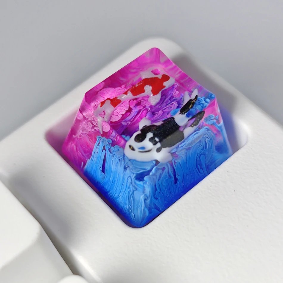 

New Resin Keycaps Gaming keyboard Whale Backlight Key caps For Cherry Mx Switch Mechanical Keyboard Gaming gift Koi keycap