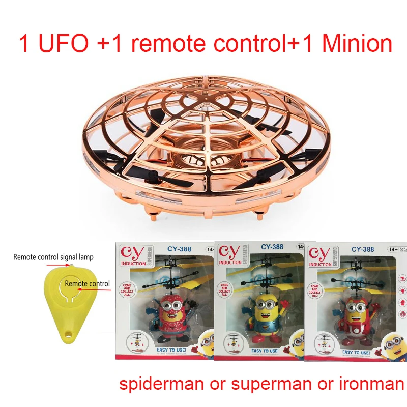 Мини UFO Дрон игрушки Инфракрасный зондирование управление интерактивный самолет жесты индукции управления led высота удержания Квадрокоптер для детей - Цвет: set 10