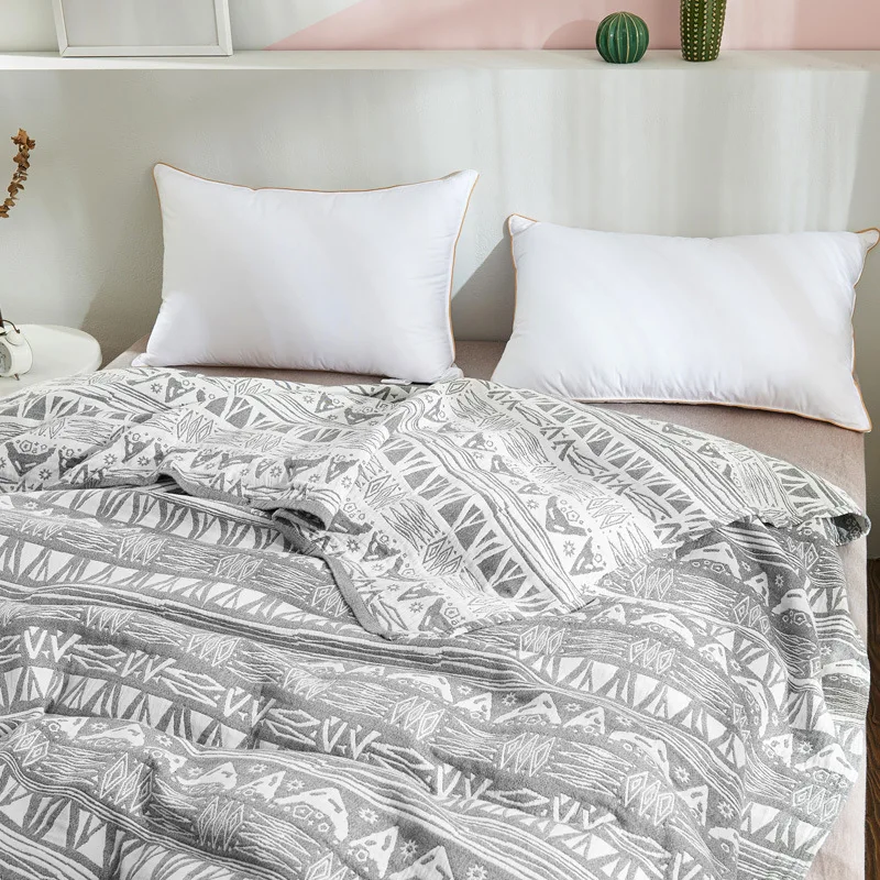 Летнее одеяло Totem для кровати Хлопковое полотенце тонкое Марлевое постельное