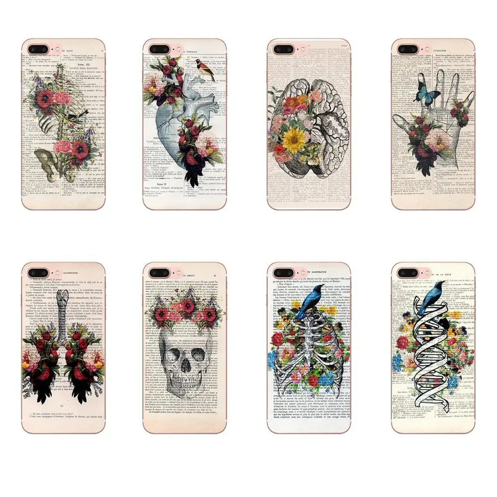 Мобильный телефон Чехол обложка Книга фон скелетный цветок для Apple iPhone 11 Pro XS Max XR X