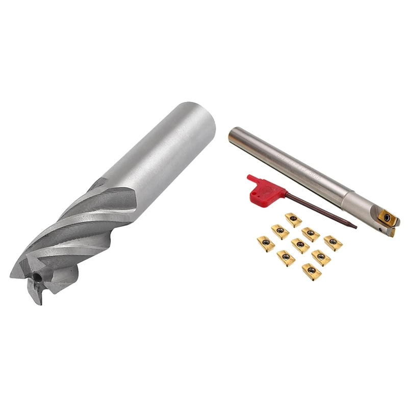 

1 Pcs Cutting Diameter 16 Mm Shank 4 Flutes HSS End Mill & 1 Set Milling Cutter Tool Holder Promotion