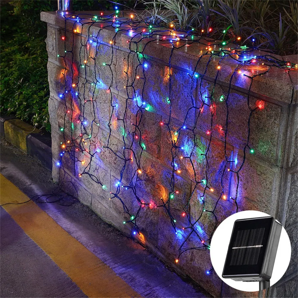 Led Solar Outdoor Lights 8 Modes Multi Color Waterproof Wedding Christmas Light Outdoor Decoration Holiday Garden String Light