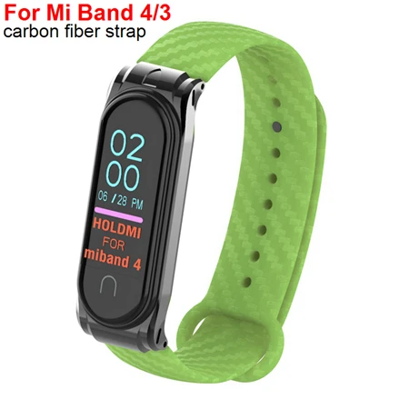 Цветной силиконовый ремешок mi Band 4 3 для mi Band 4 3 браслет из углеродного волокна для Xiaomi mi band 4 удлиненный спортивный ремешок mi Band 2 - Цвет: For Miband 4 3