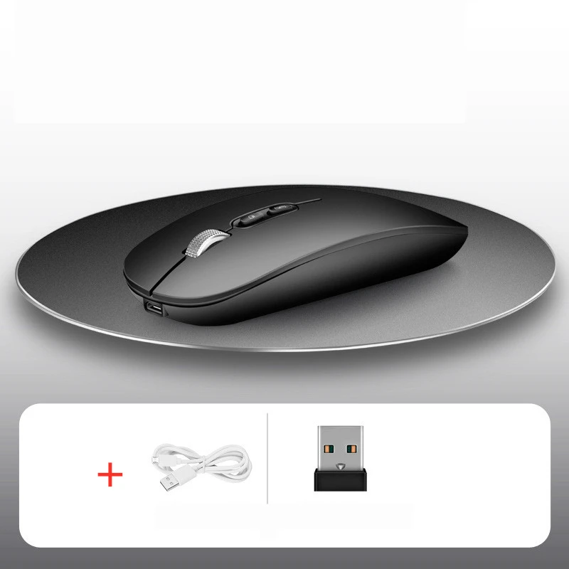 Новинка 1600 dpi USB оптическая беспроводная компьютерная мышь 2,4G приемник супер тонкая Бесшумная мышь 5 кнопок с USB для ПК ноутбука sh - Цвет: black
