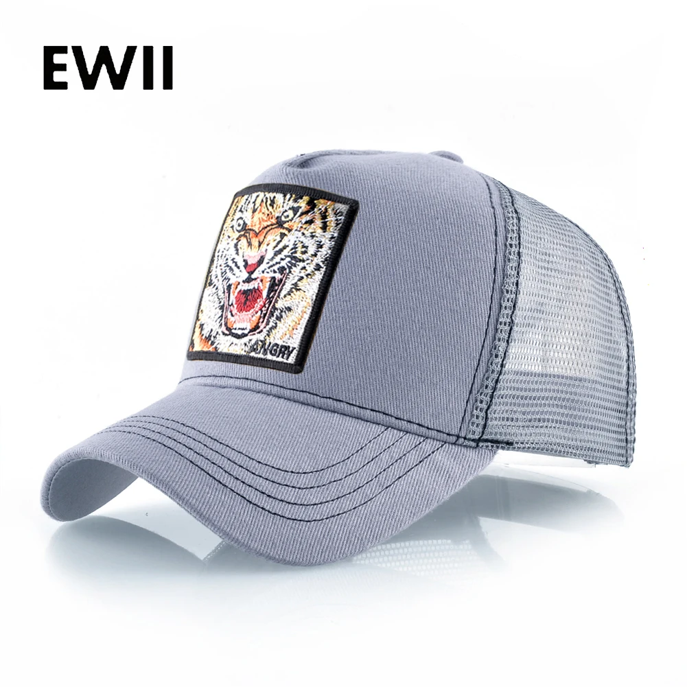 

Кепка-бейсболка TIiger Мужская/Женская, бейсболка с животным, в стиле хип-хоп, дышащая сетчатая шапка-тракер, летняя