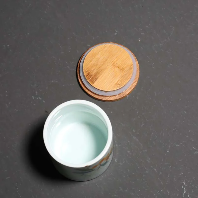 Керамическая банка для чая ручной росписи хранения китайского кунг фу маленькая