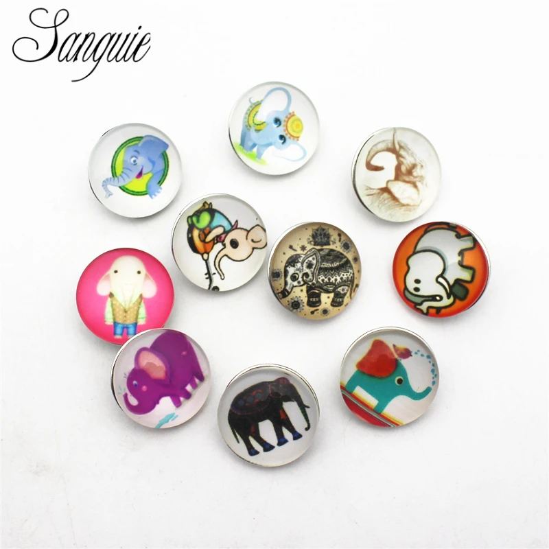 10 шт./лот Мультяшные животные единорог хрустальные подвески кнопки 18 мм