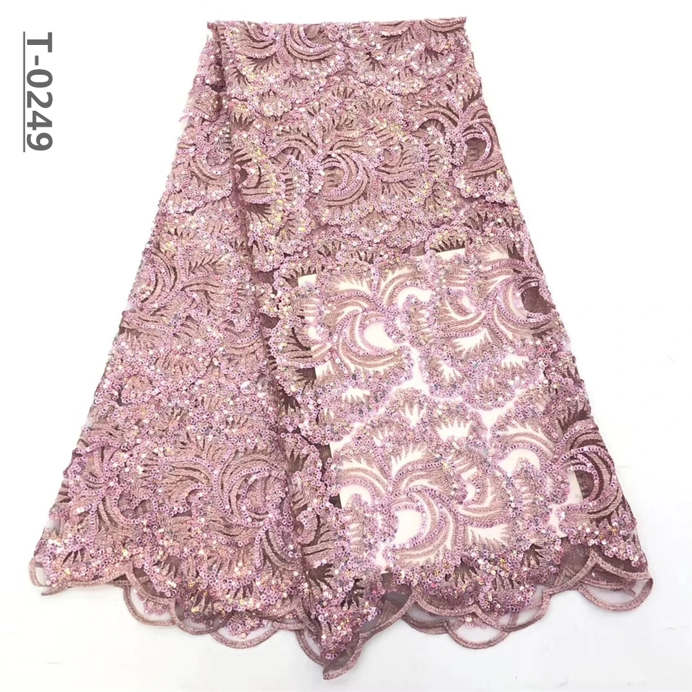 African Sequins Lace Fabric 2019 High Quality Embroidery Nigerian For Women French Mesh | Дом и сад