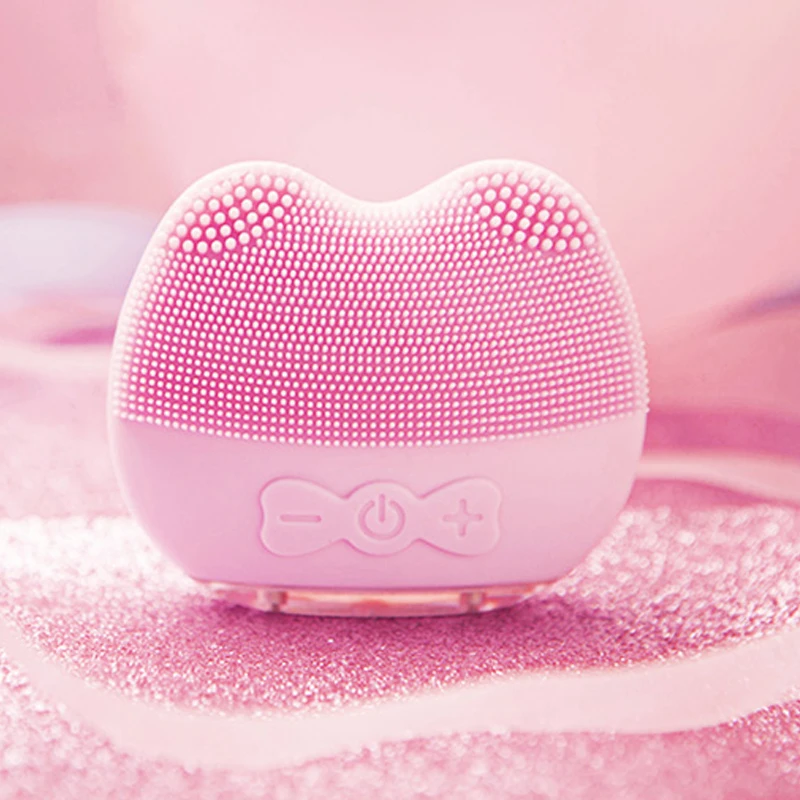 BLINGBELLE Electric Silicone Face Cleansing Brush Kitten Cat Makeup Eraser Cosmetic Remover and Massaging | Красота и здоровье