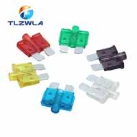 10pcs 5a 10a 15 40a medium size auto fuse inserts car insurance tablets medium fuse with lamp car inserts fuse with box and clip