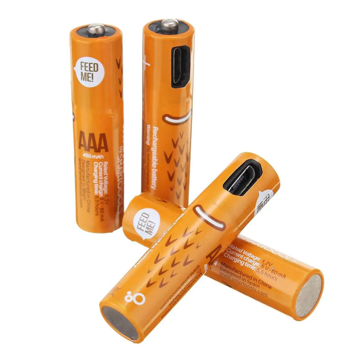 4 шт./лот 1 2 V 450mAh перезаряжаемые USB батареи Ni-MH 500 повторное использование Быстрая