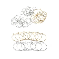 2050pcs 15 40mm stainless steel big circle wire earring hoops metal earrings hoops for diy jewelry pendant making supplies